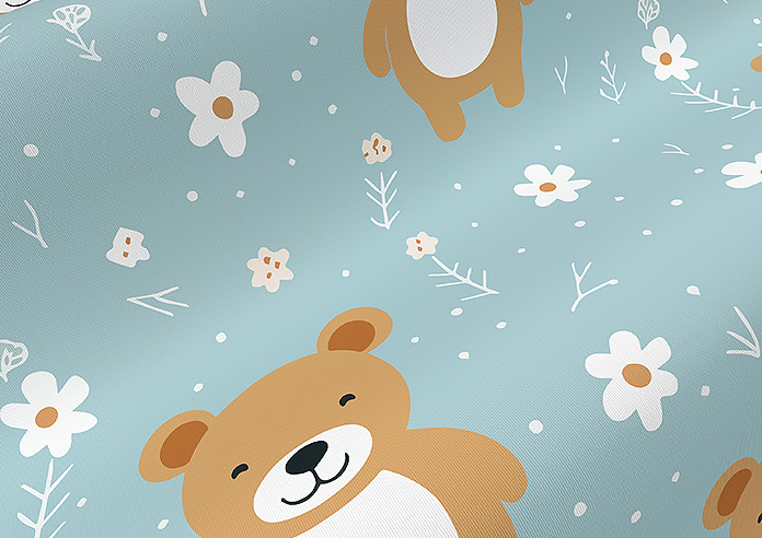 Teddy Trails, Baby Blue - Roller Blind - Image 4